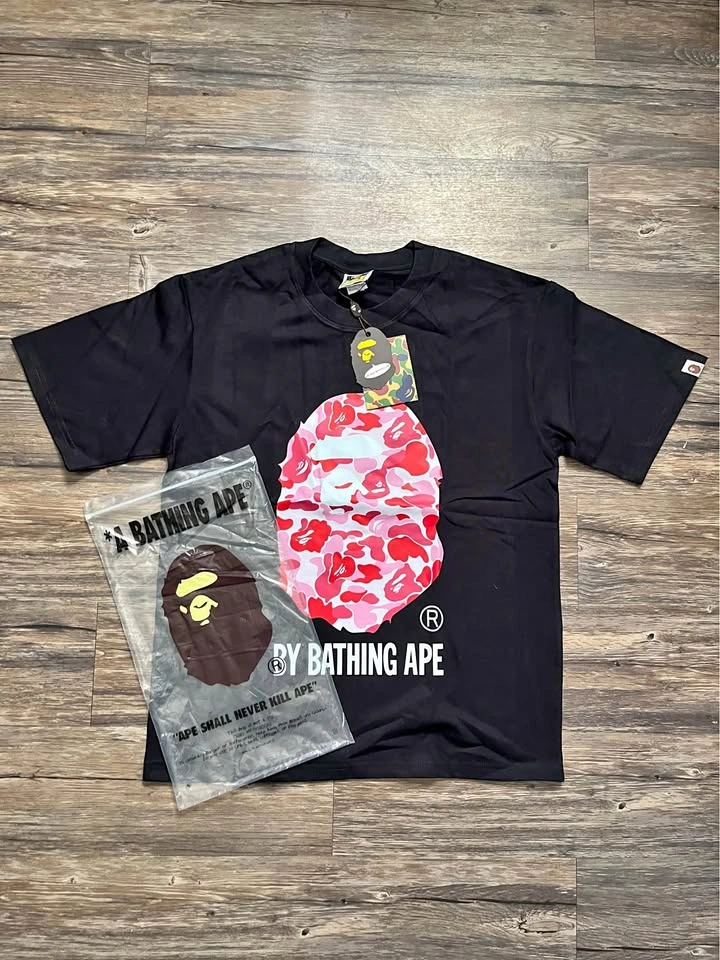 BAPE Black Pink Camo Ape Head Tee M NWT