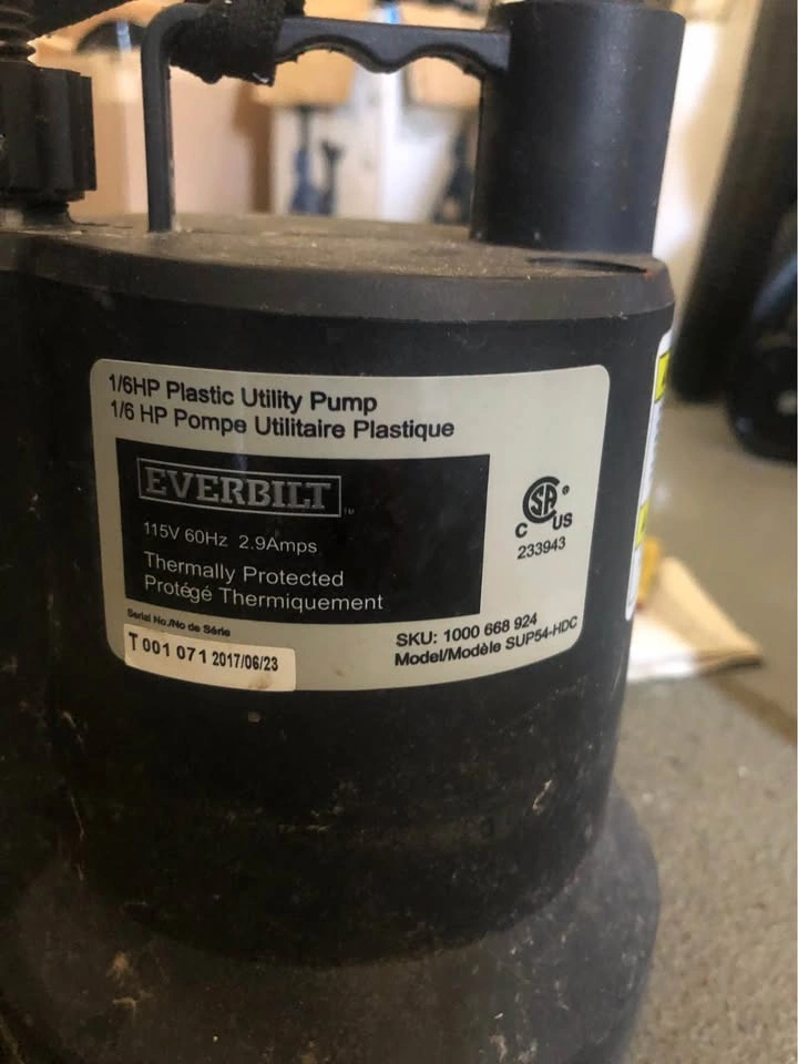 Everbilt 1/6 HP Portable Submersible Utility Pump - photo 2