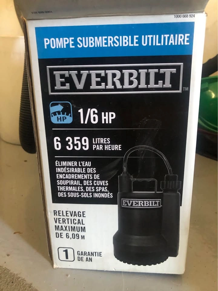 Everbilt 1/6 HP Portable Submersible Utility Pump - photo 3
