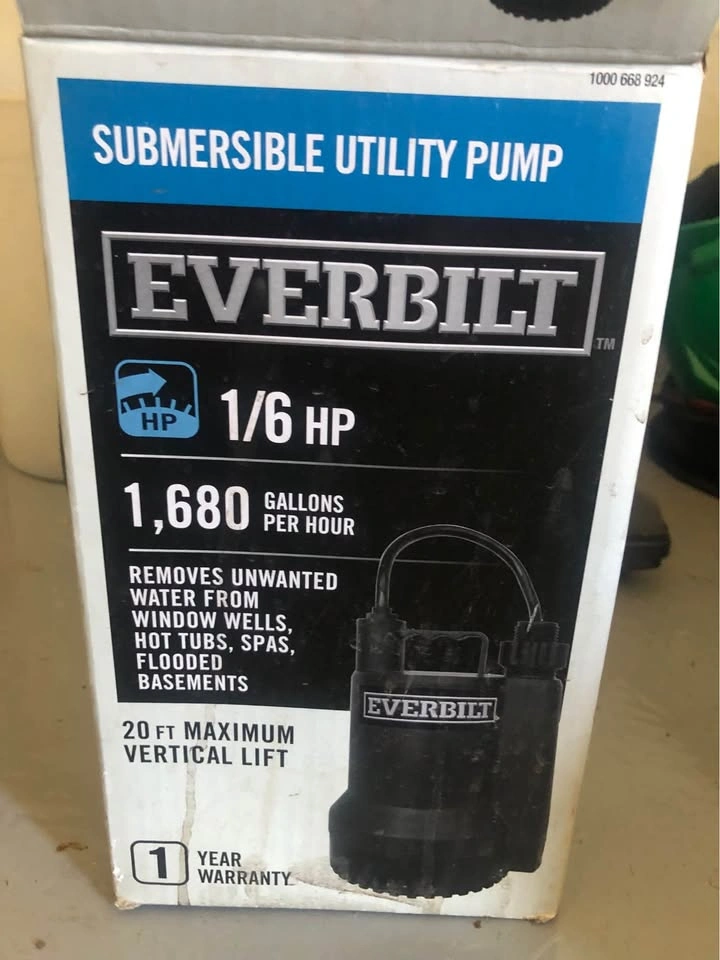 Everbilt 1/6 HP Portable Submersible Utility Pump - photo 5