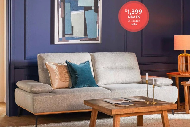 3-Seater Beige Convertible Sofa / Sleeper Couch - photo 5