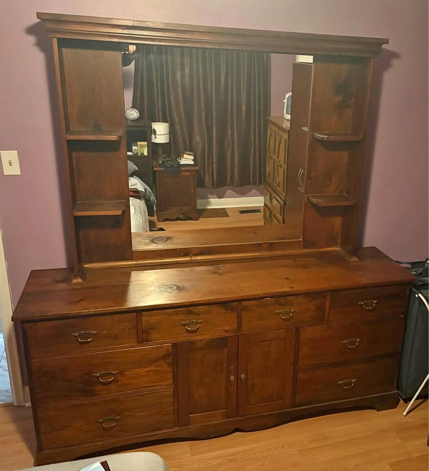 Ornate Vintage Dresser with Mirror