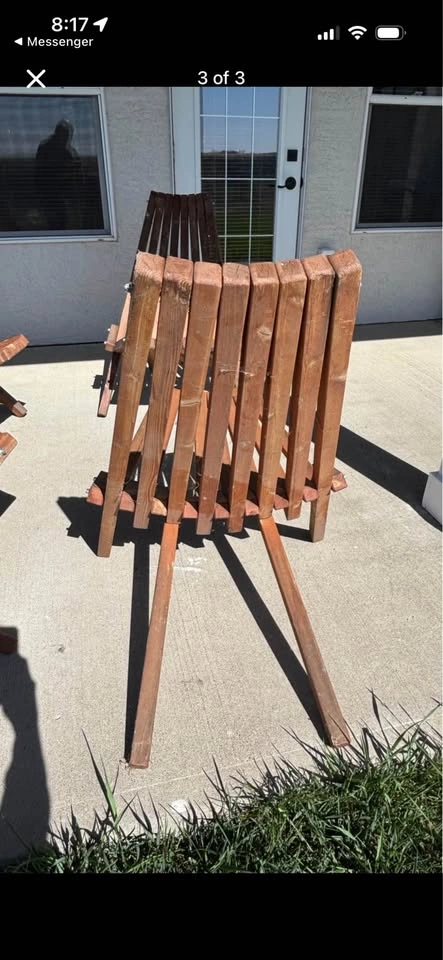 2 Wood Outdoor Patio Folding Chairs - photo 3