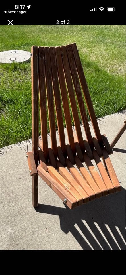 2 Wood Outdoor Patio Folding Chairs - photo 4