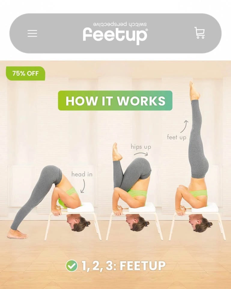 Feetup Red Yoga Inversion Bench - photo 5