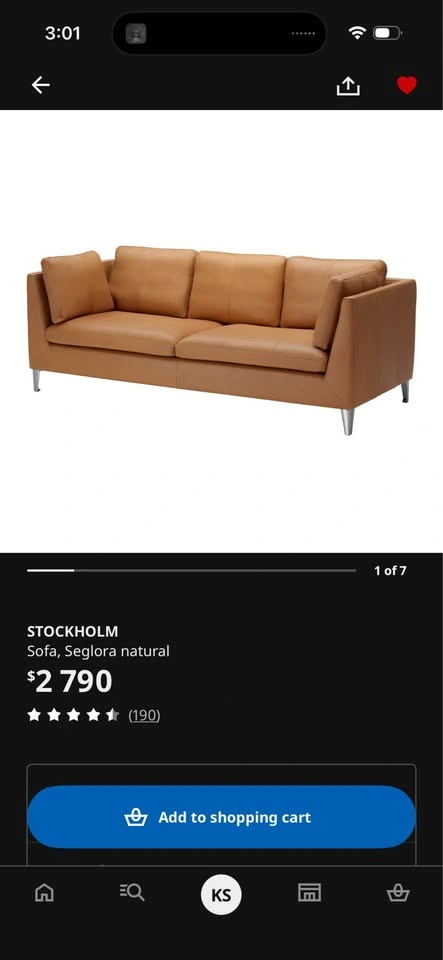 IKEA Stockholm Leather Couch - photo 3
