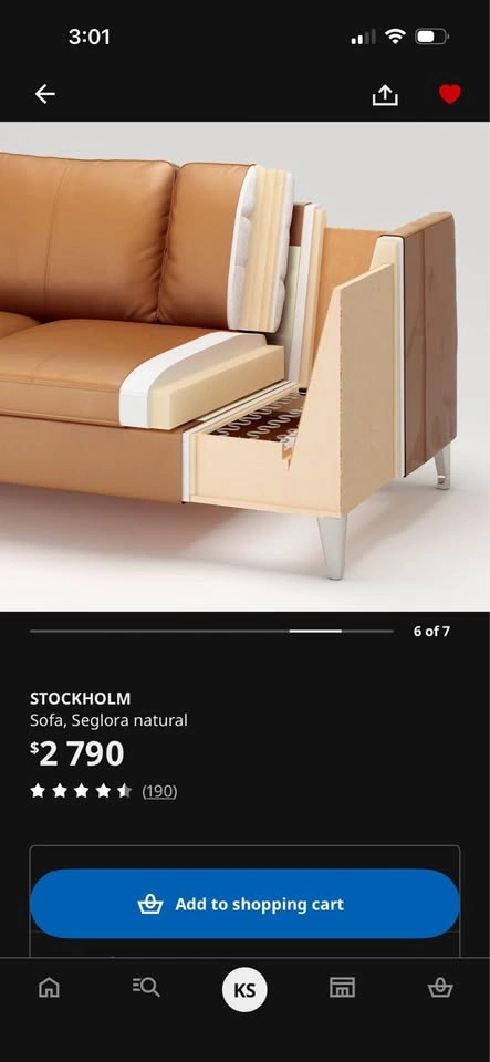 IKEA Stockholm Leather Couch - photo 5