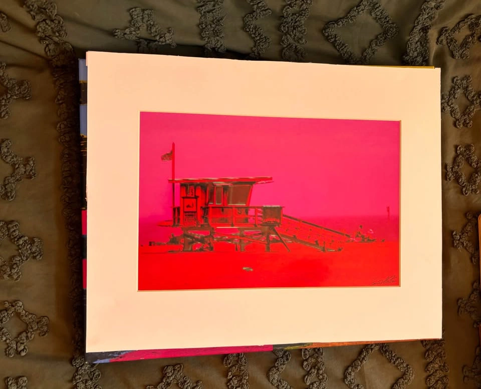 Lifeguard Tower Print in Pink Frame - photo 2