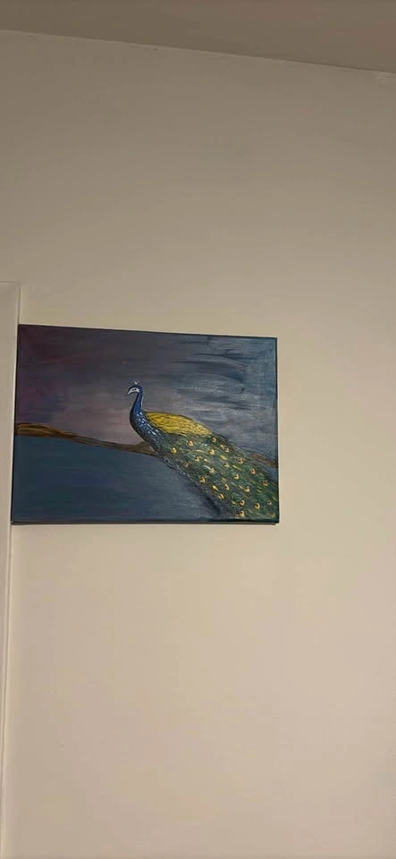 hand made acrylic painting of a peacock (send price) - photo 2