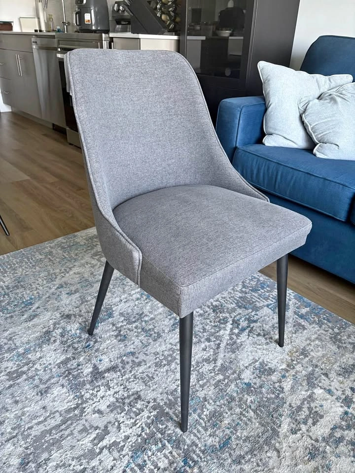4 Modern Grey Fabric Dining Chairs