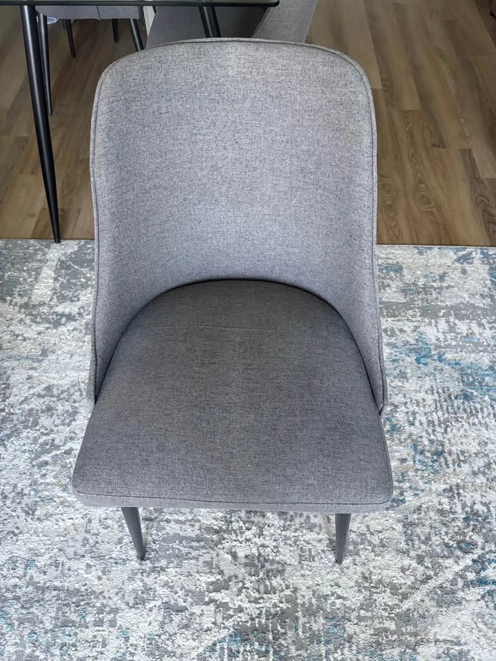 4 Modern Grey Fabric Dining Chairs - photo 2