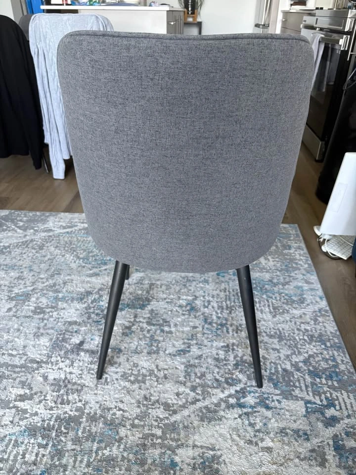 4 Modern Grey Fabric Dining Chairs - photo 3