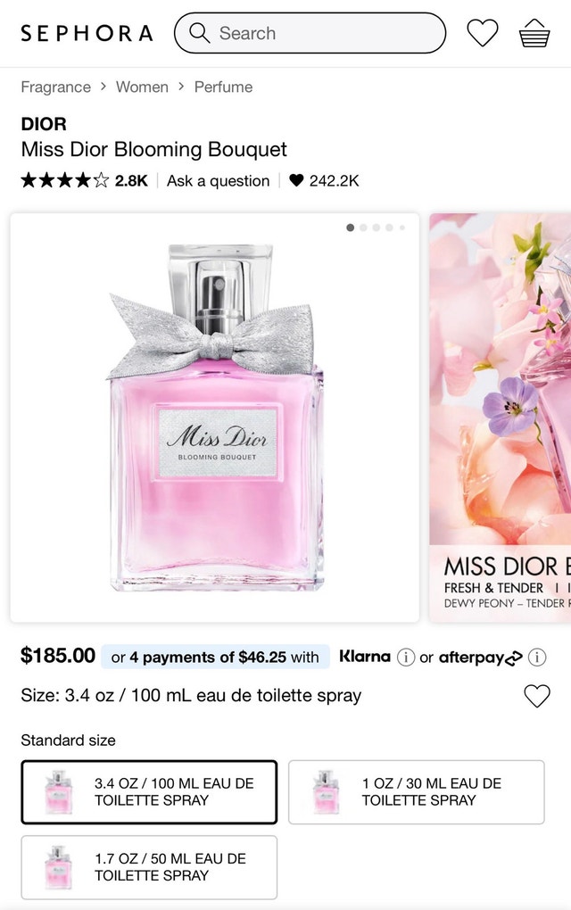 BRAND NEW, SEALED - Miss Dior Blooming Bouquet Perfume