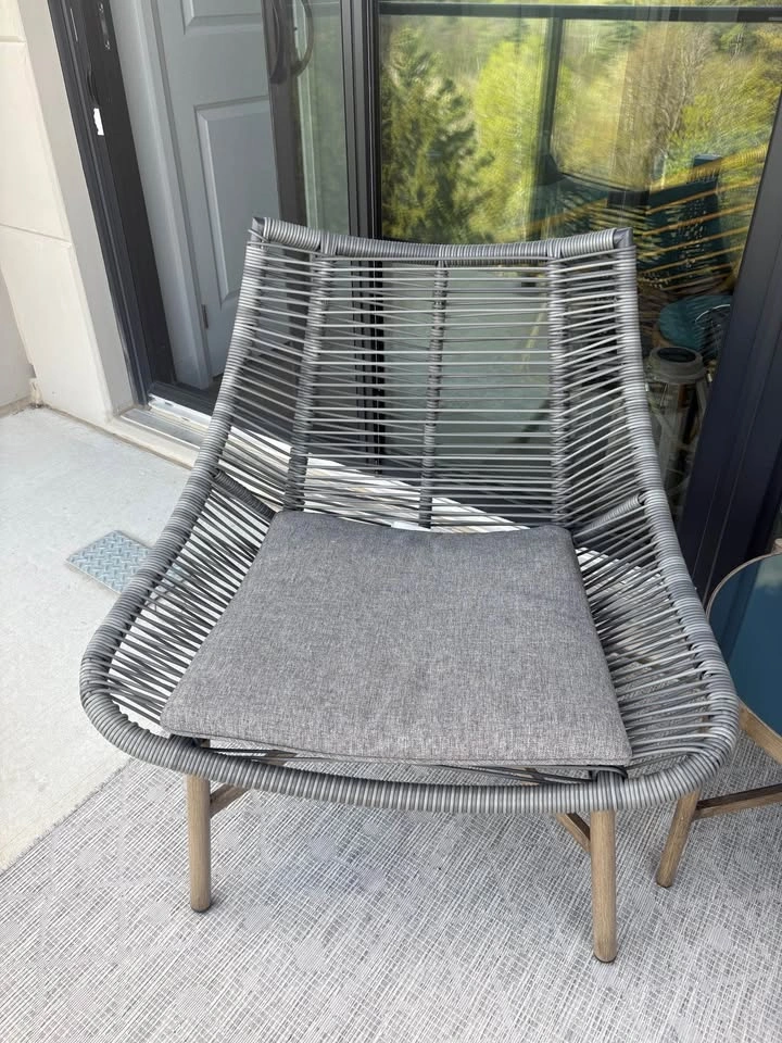 3-Piece Woven Patio Set with Side Table - photo 2