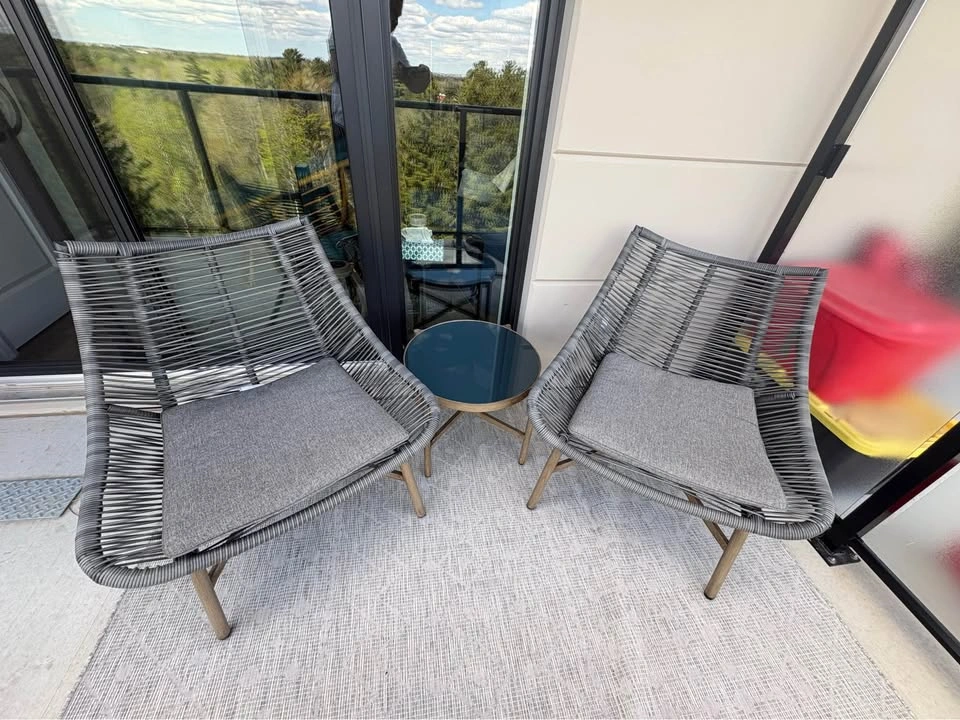 3-Piece Woven Patio Set with Side Table - photo 3