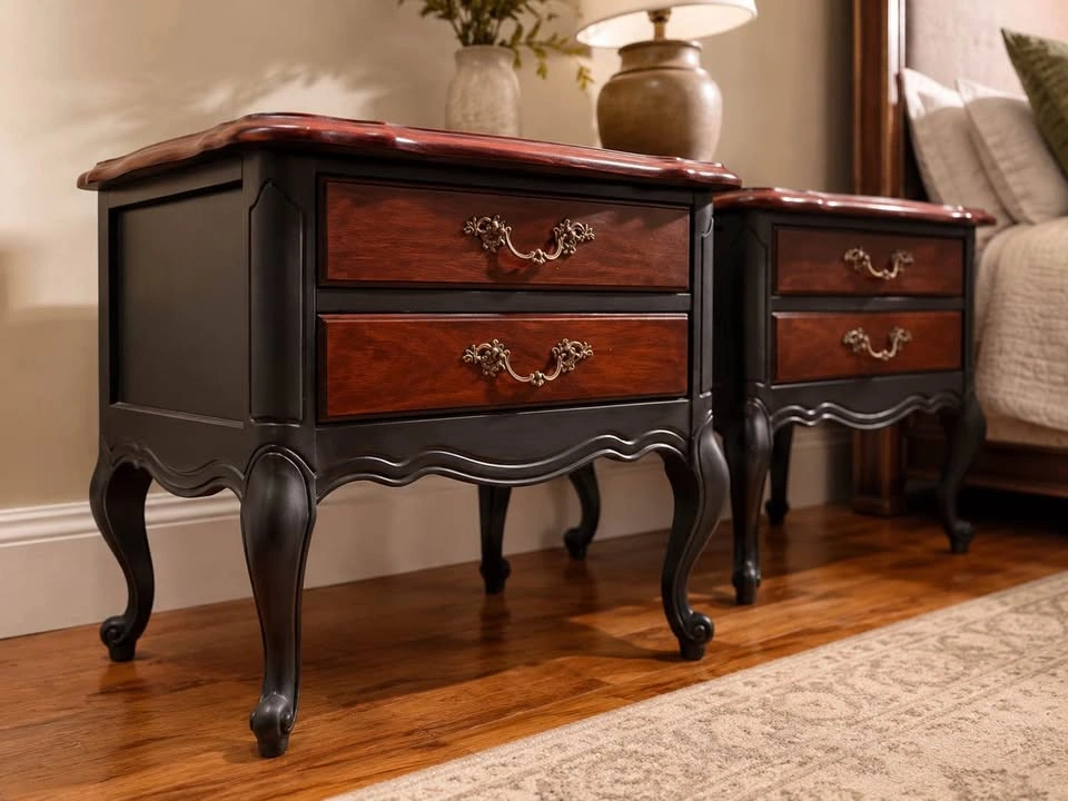 Refinished Solid Wood French Provincial Nightstands - Pair - photo 4