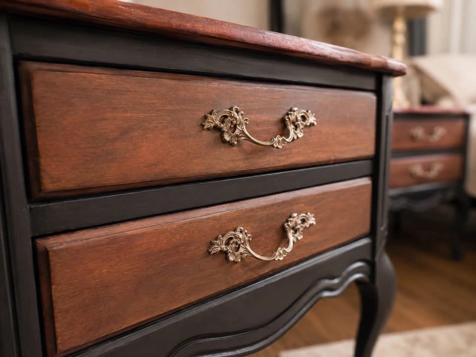 Refinished Solid Wood French Provincial Nightstands - Pair - photo 5