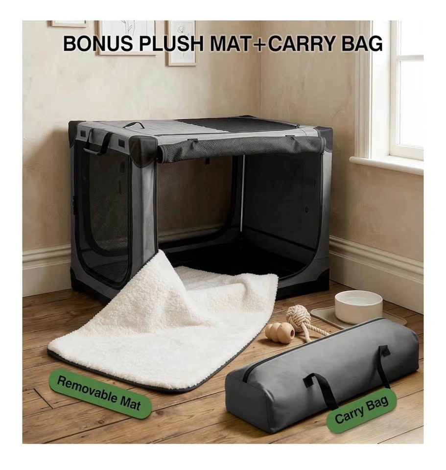Brand New 24" Collapsible Soft Dog Crate (Grey) - photo 3