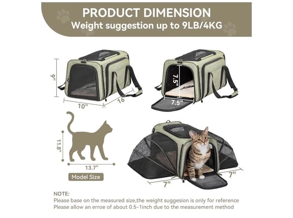 16" Expandable Cat Carrier Airline Approved - photo 2