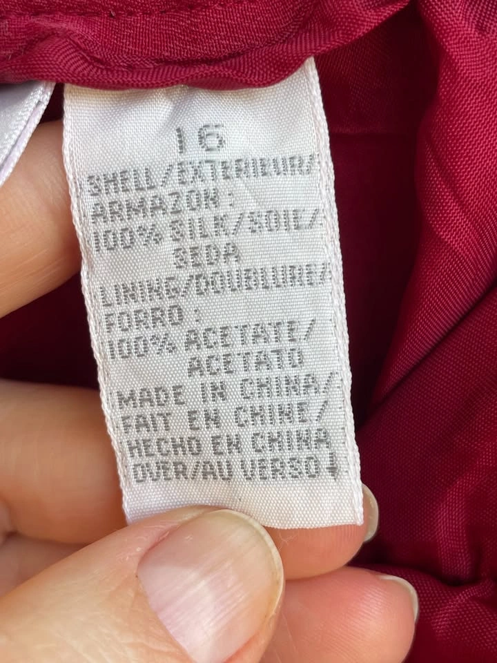 Size 16 100% Silk Pleated Tapered Pants - photo 4