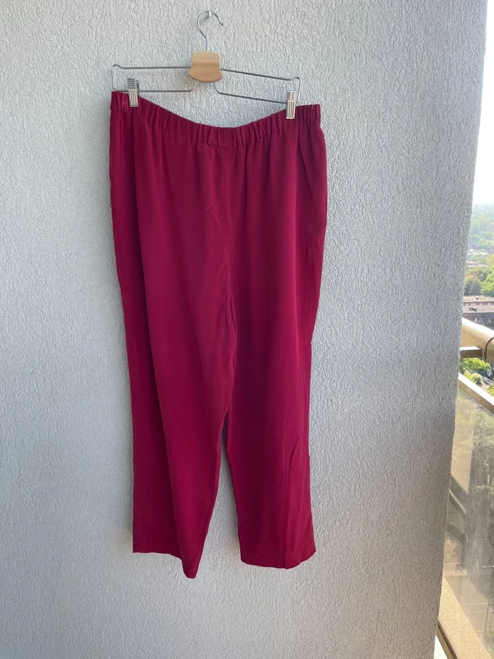 Size 16 100% Silk Pleated Tapered Pants - photo 5