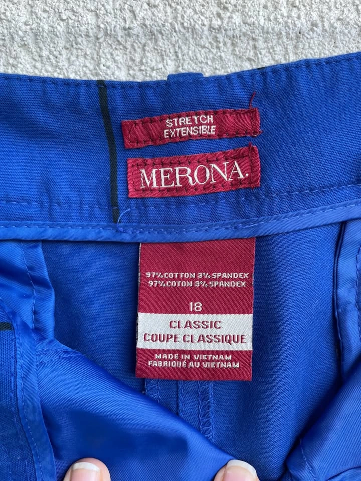 Size 18 Merona Cotton Stretch Plaid Cropped Pants - photo 4