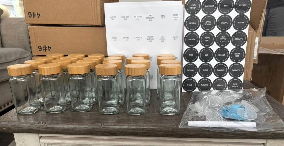 24oz Glass Spice Jars with Bamboo Lids - photo 2