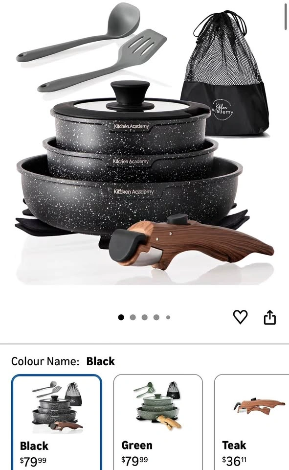 Kitchen Academy Pots and Pan Set - Non-Stick, Induction, Stackab