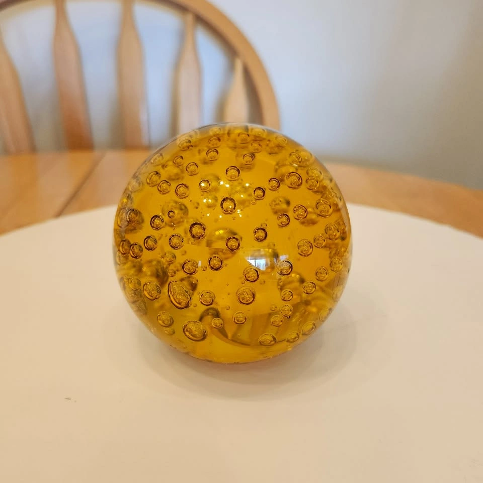 Golden Amber Glass Paperweight - photo 2