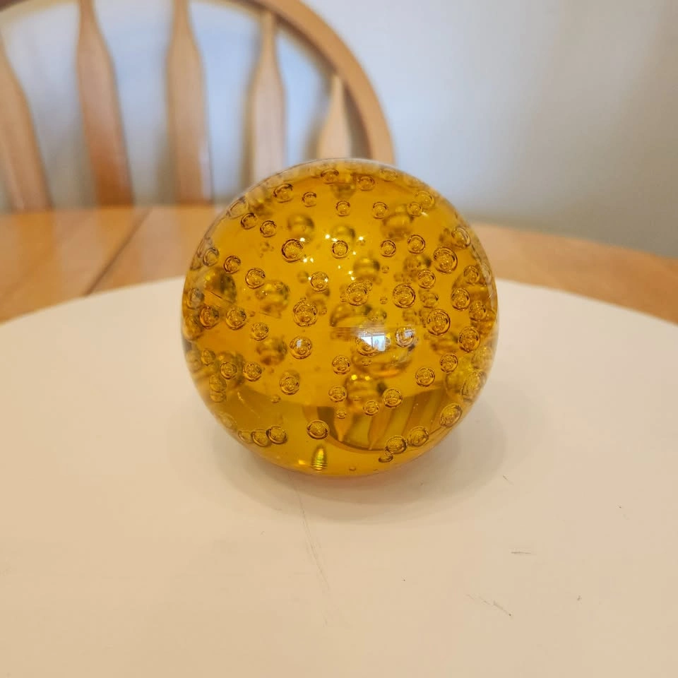 Golden Amber Glass Paperweight - photo 3