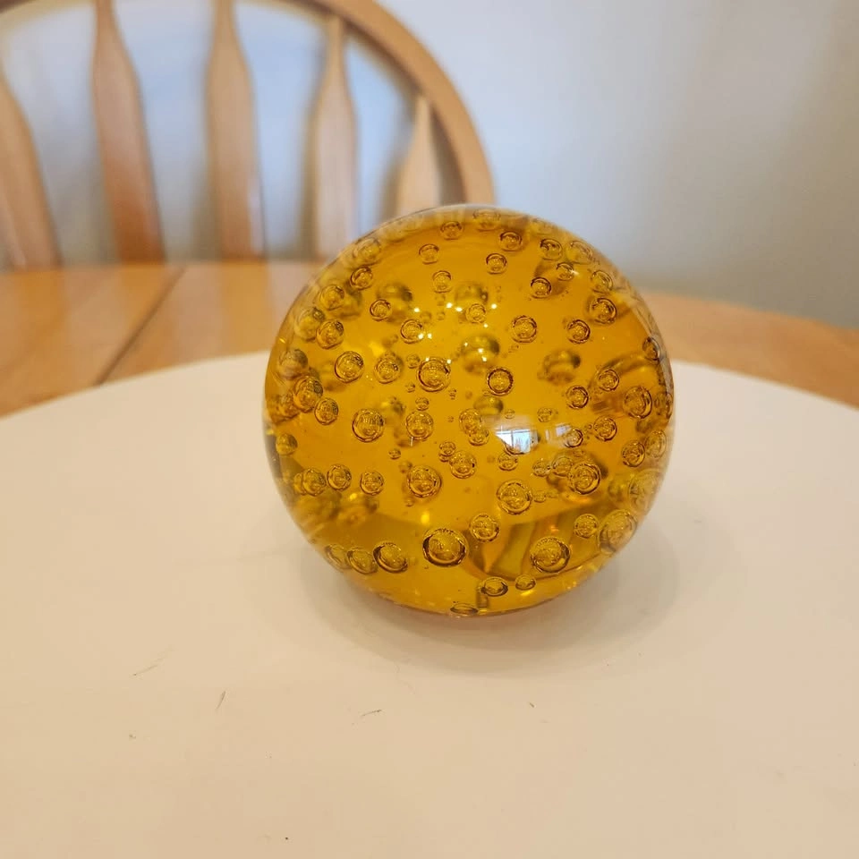 Golden Amber Glass Paperweight - photo 4