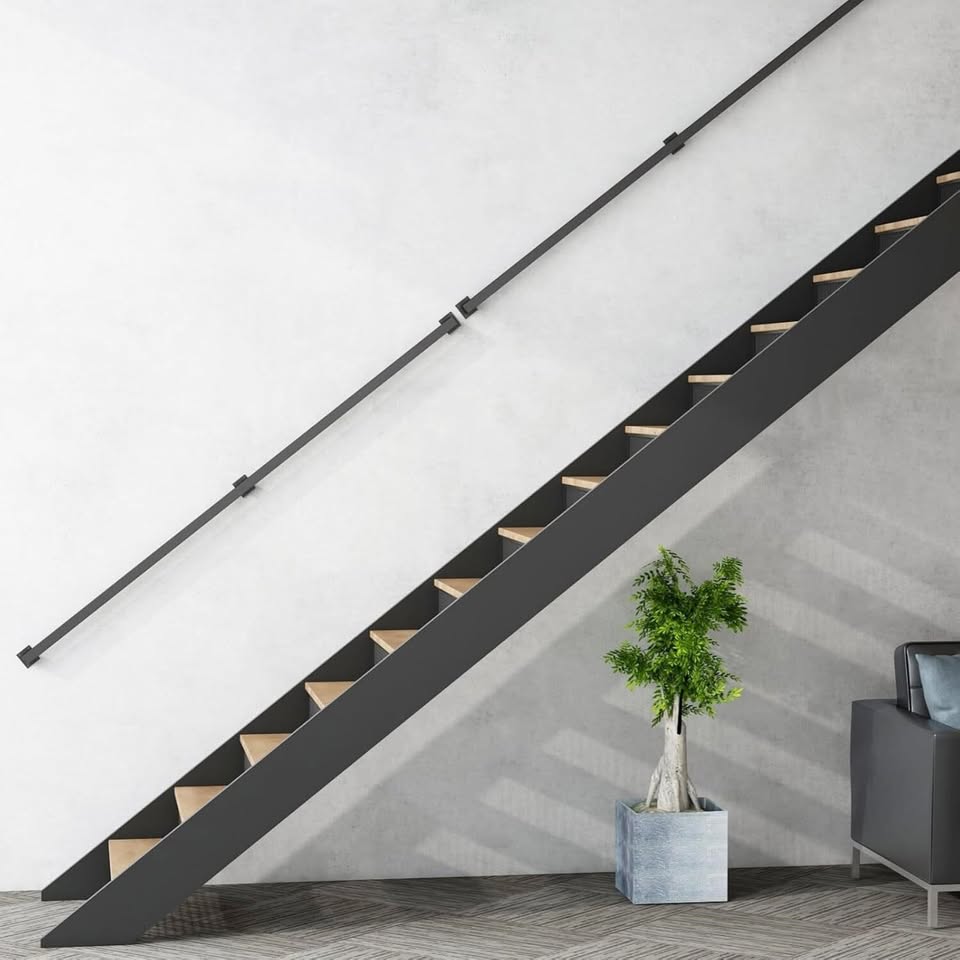 10FT Stair Railings Indoor, Black Iron Railings - photo 2