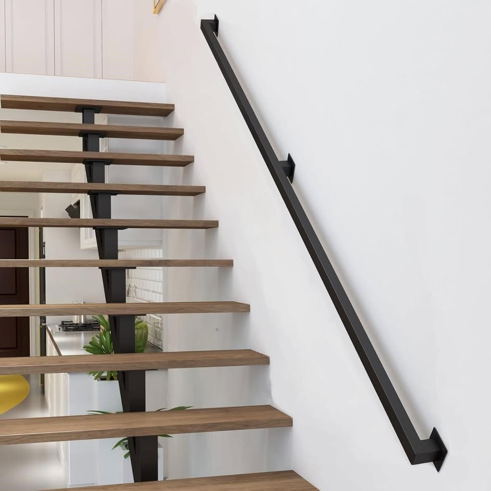10FT Stair Railings Indoor, Black Iron Railings - photo 3