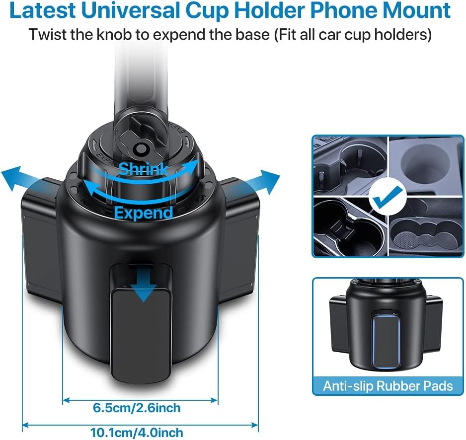 Miracase Cup Phone Holder for Car, Upgraded Adjustable - photo 3