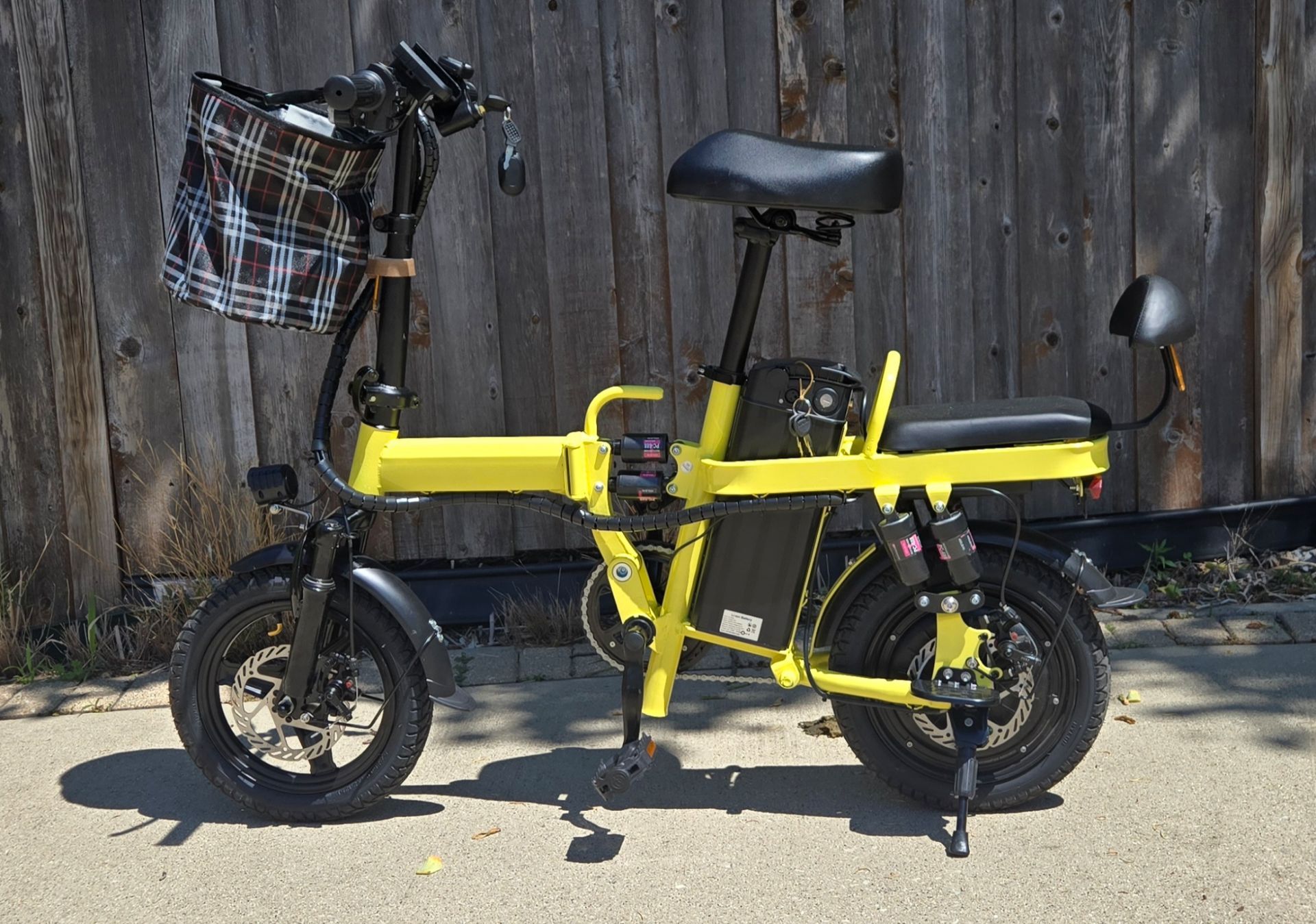 Folding Electric Bike | Yellow | 500W | 48V 20Ah | 37 Mile Range