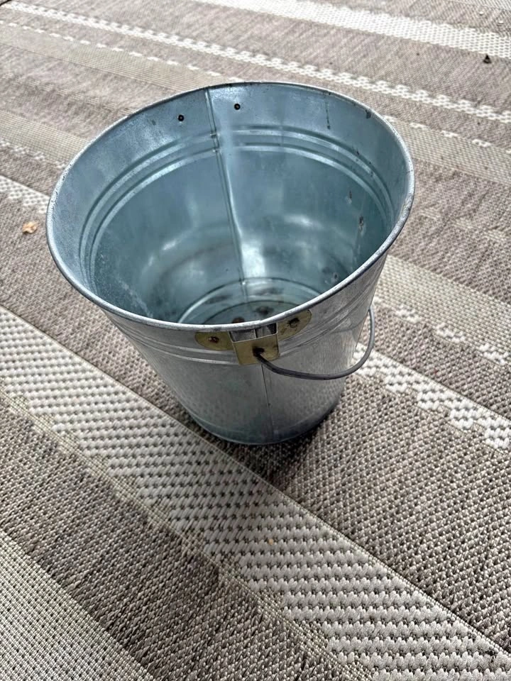 Galvanized metal bucket