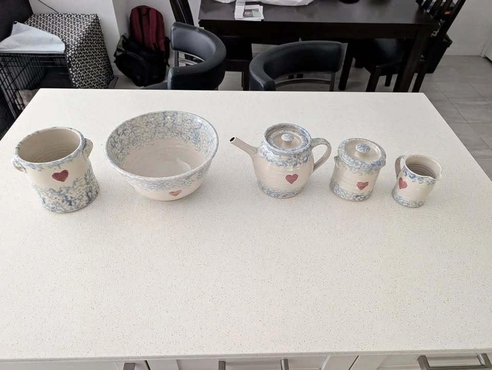 Various Vintage Ceramic Heart Bowls & Containers