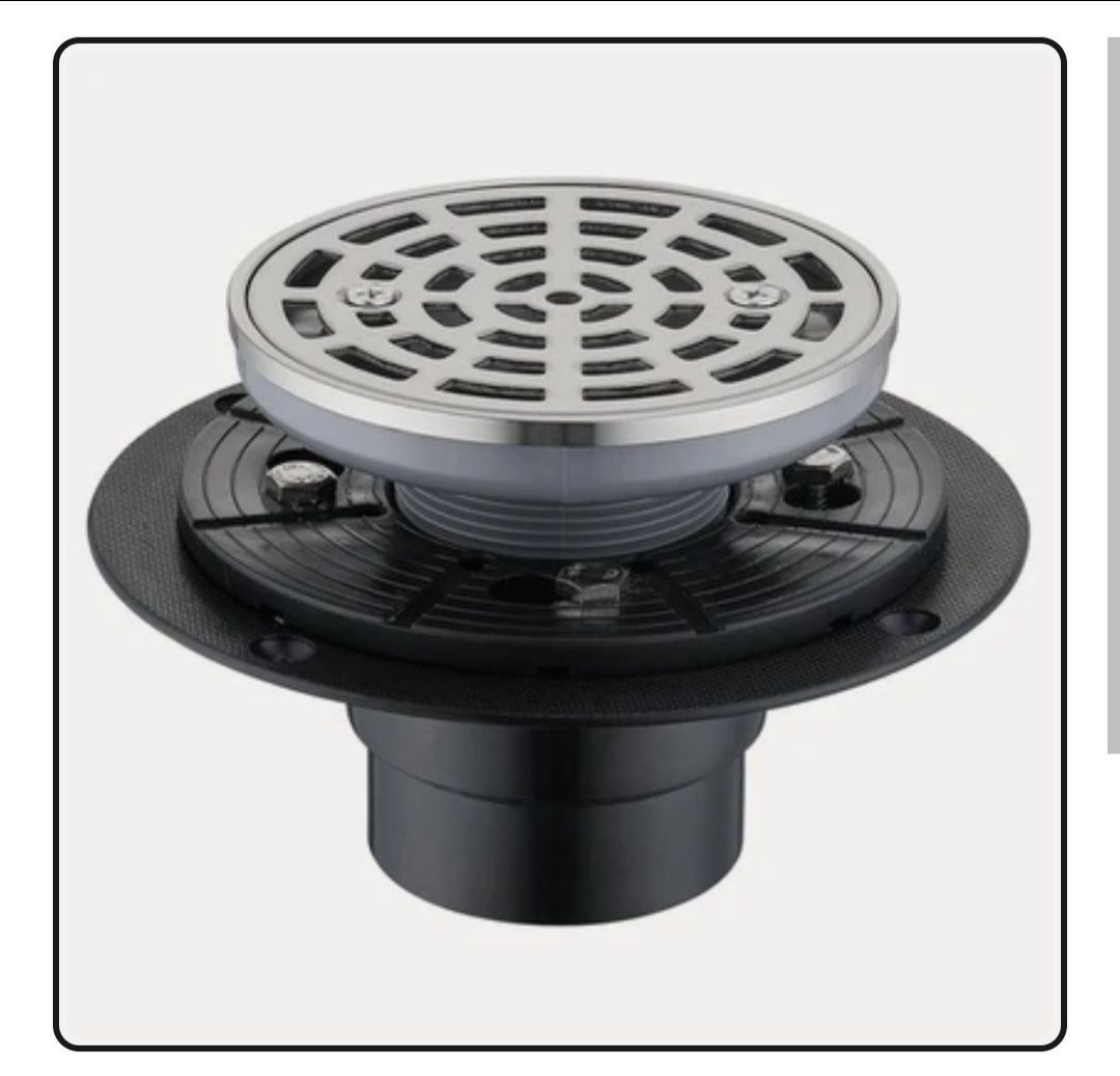 Round Shower Drain w/Flange