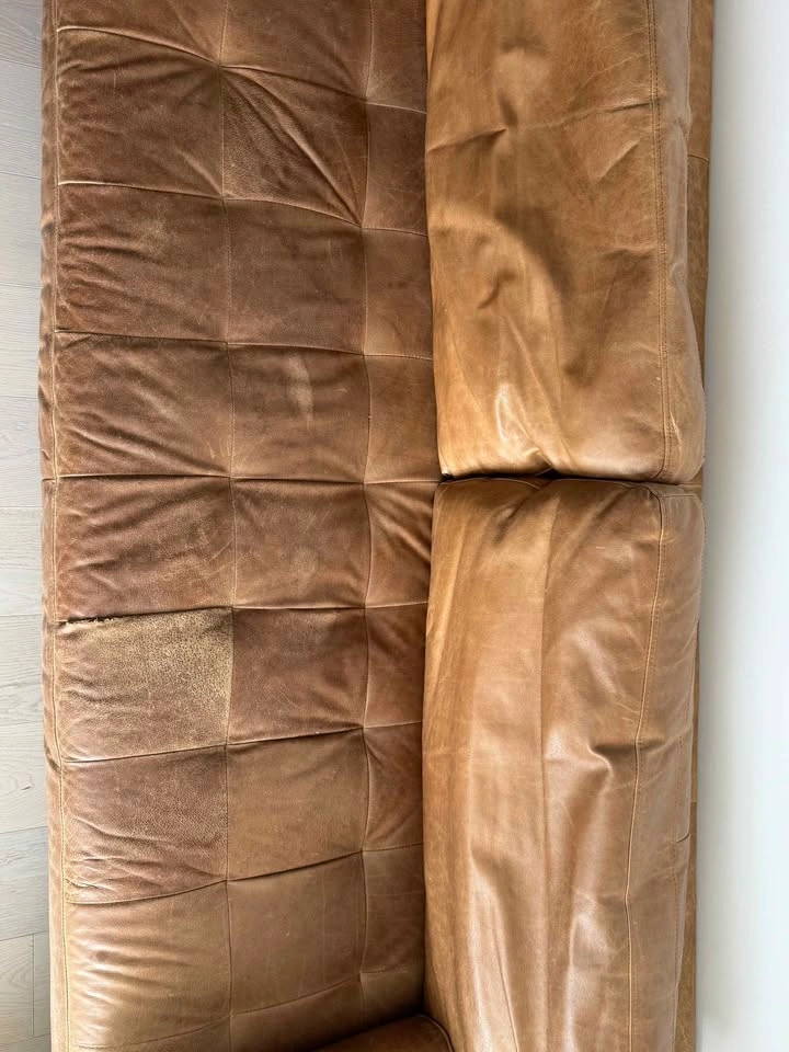 Tan Leather Sofa - photo 4