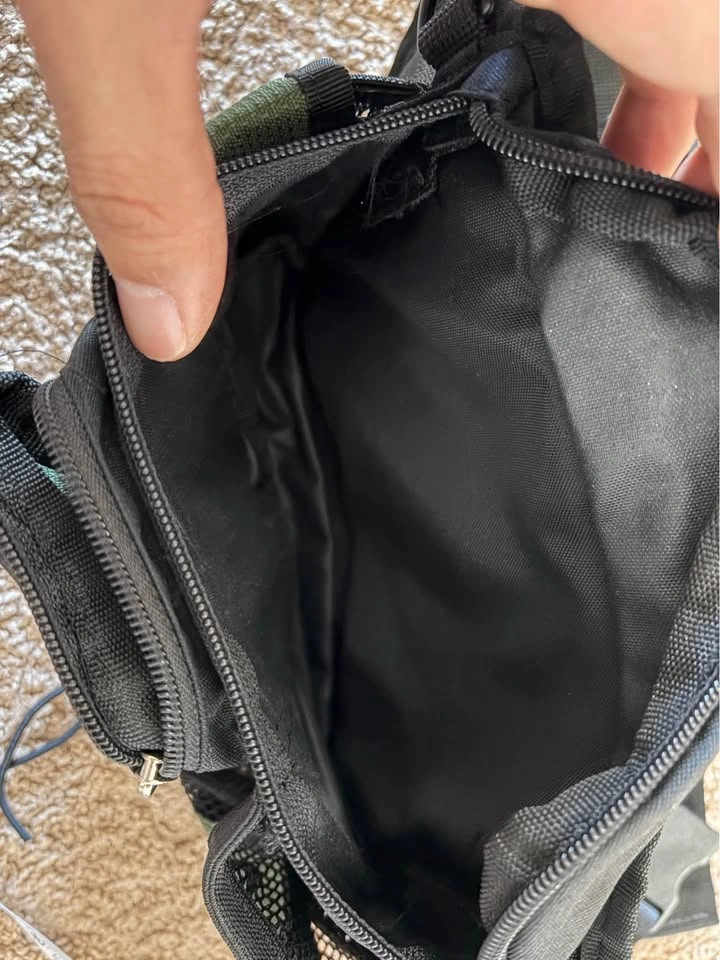 Black and green waist bag fanny pack multiple pockets - photo 3