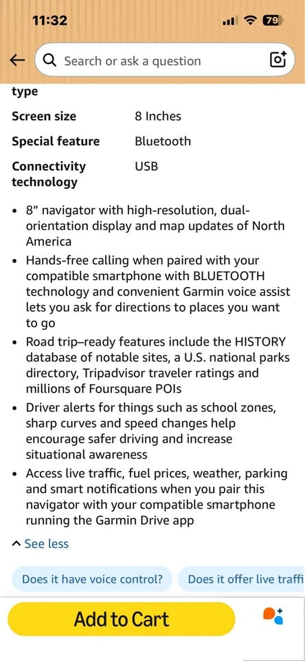 Garmin DriveSmart 86, 8-inch Car GPS Navigator - photo 2