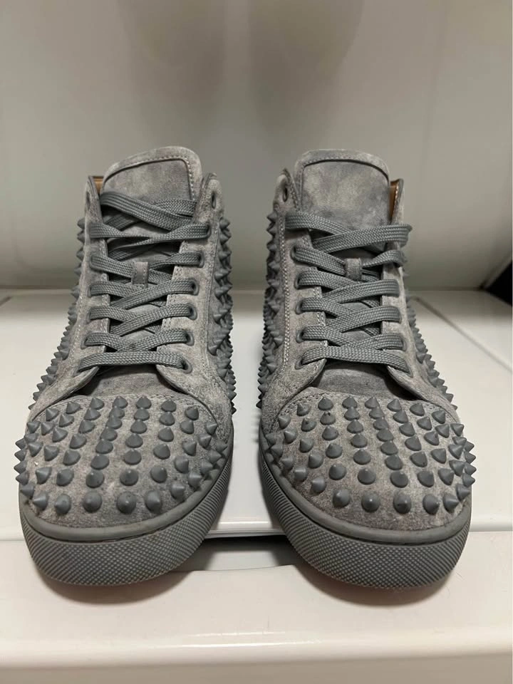 Louboutin Mens Hightop Grey with Spikes - photo 5