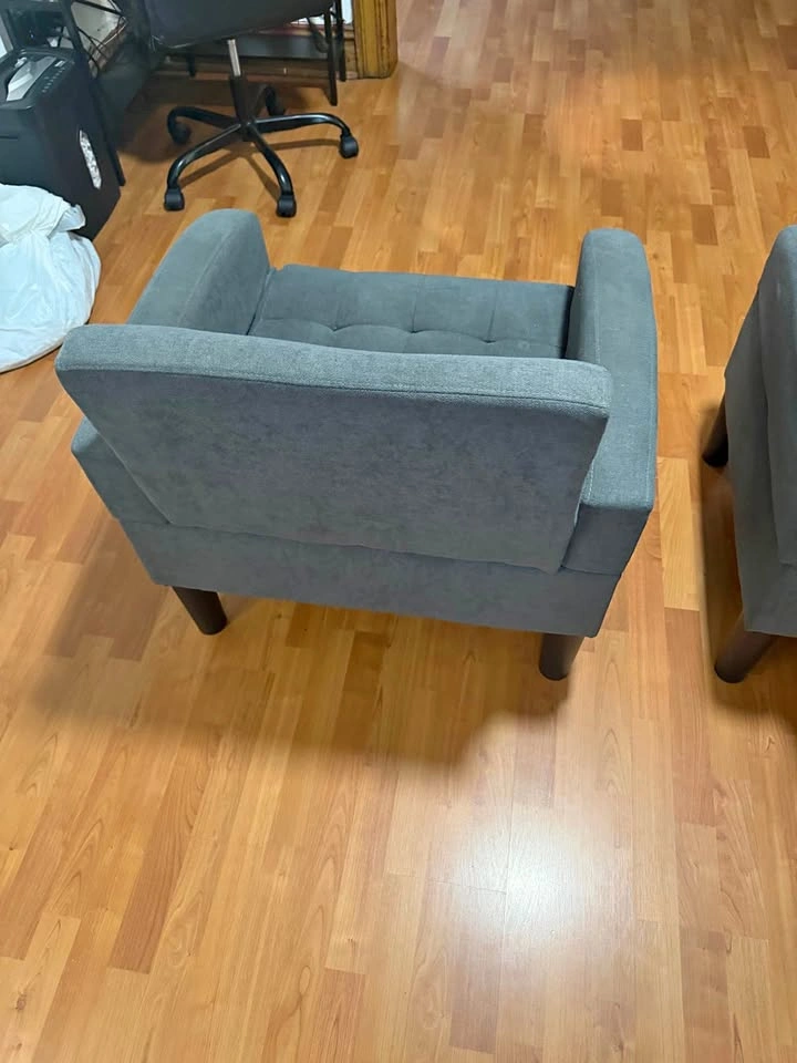Two Accent Chairs and Shelf/Painting