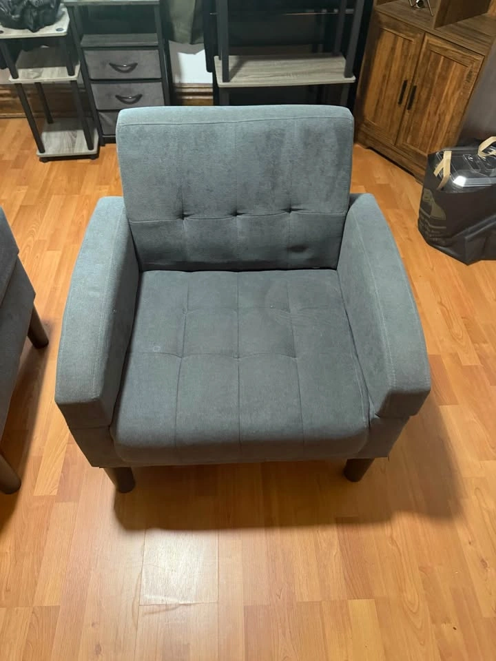 Two Accent Chairs and Shelf/Painting - photo 3