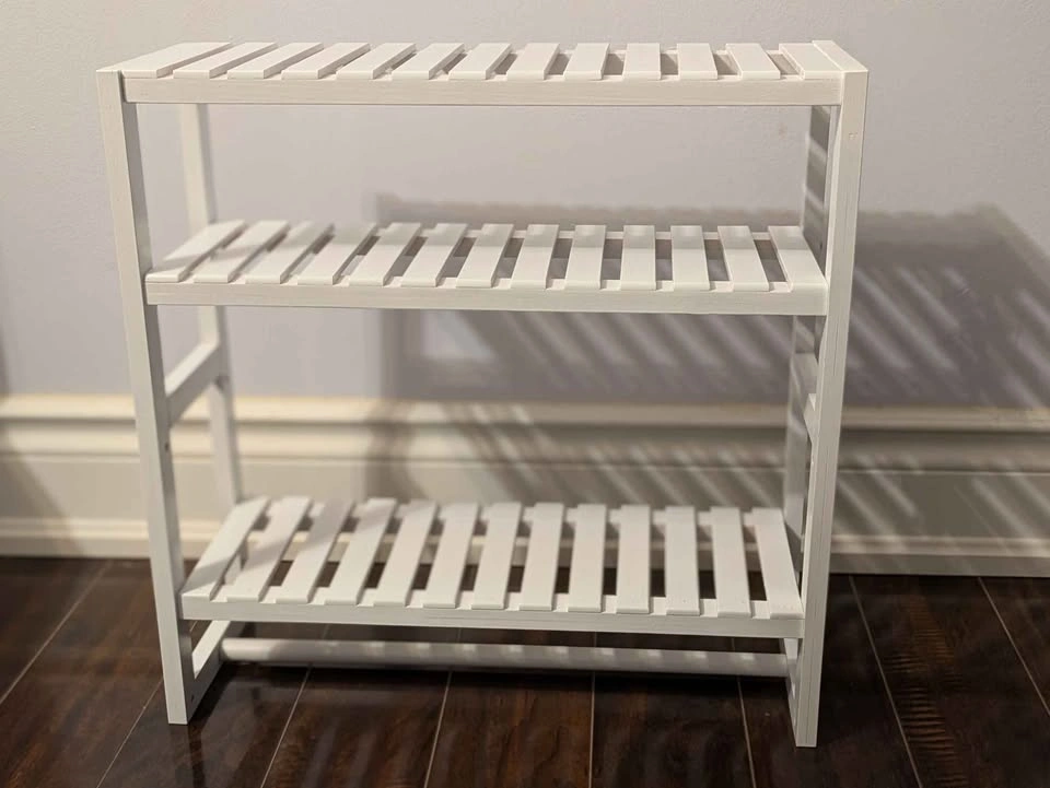 Bamboo 3-Tier Wall Mounted Shelf with Towel Bar - photo 5