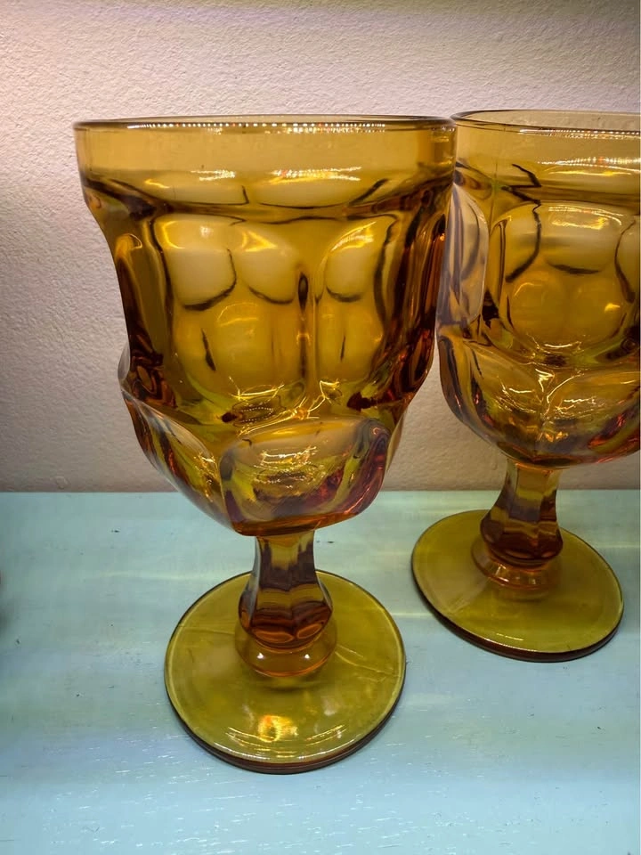 Three vintage Ashburton Amber glasses - photo 2