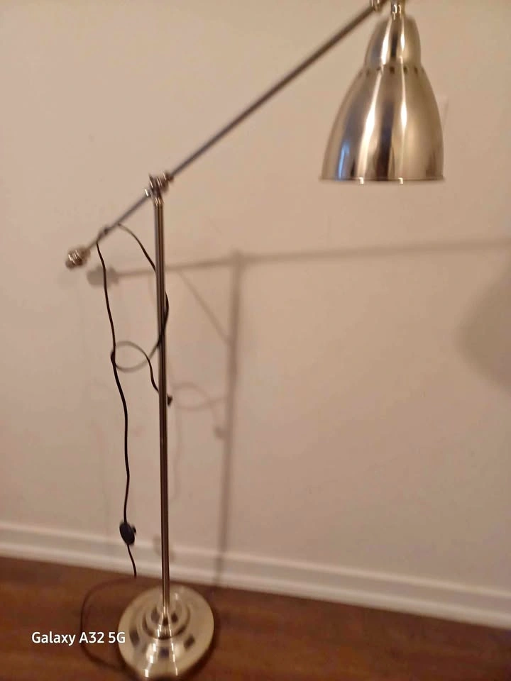 Adjustable Silver Floor Lamp