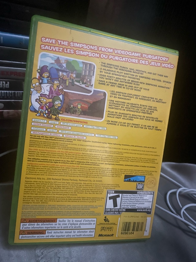 The Simpsons Game Xbox 360 Box and Manual Only - photo 3