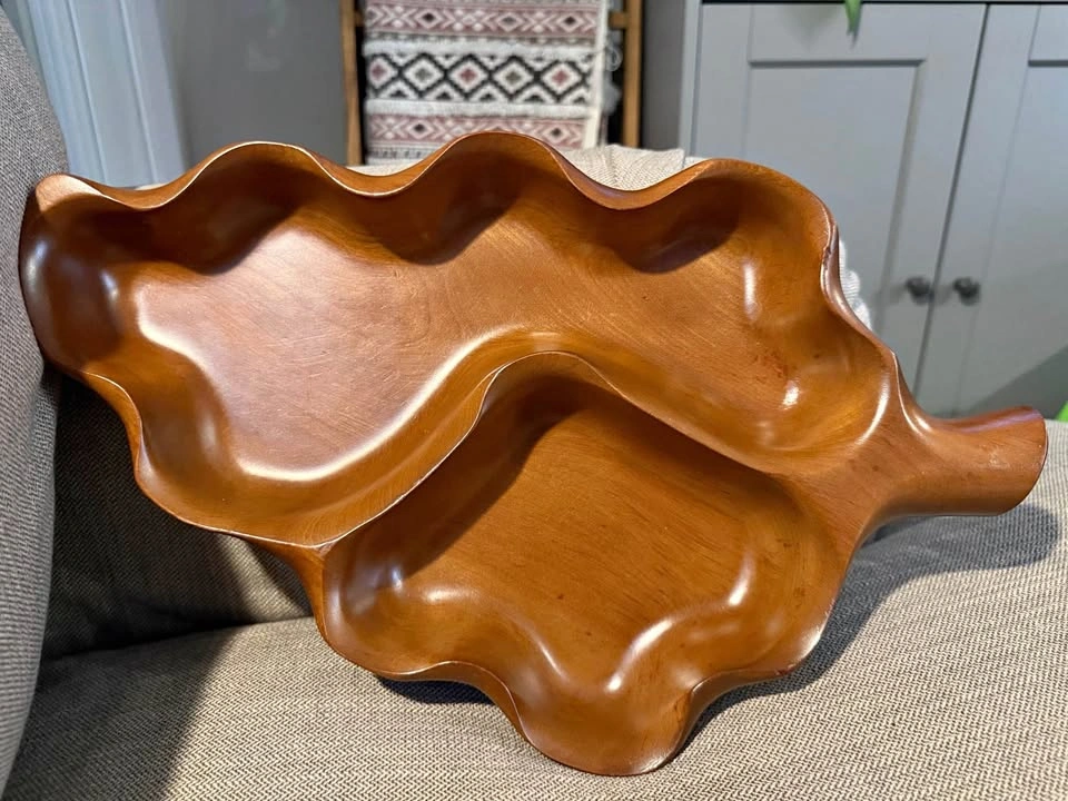 MCM Woodcraft Woodware Cherry wood candy dish