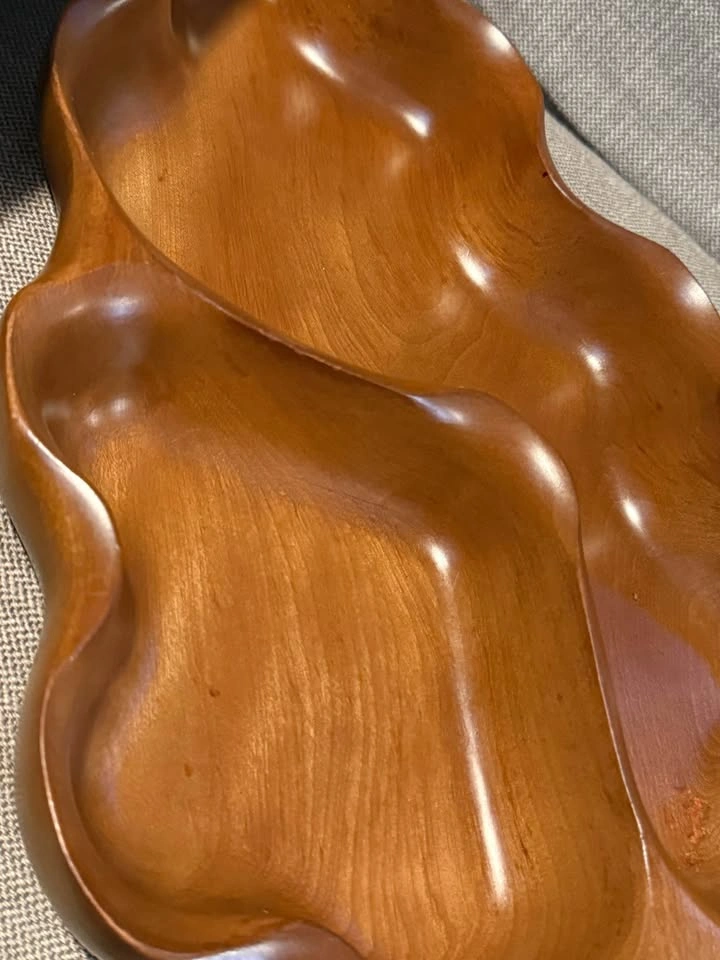 MCM Woodcraft Woodware Cherry wood candy dish - photo 4